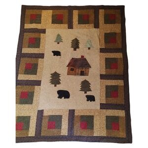 Cracker Barrel Quilt Wall Hanging Designed By Donna Sharp Cabin In The Woods SEE